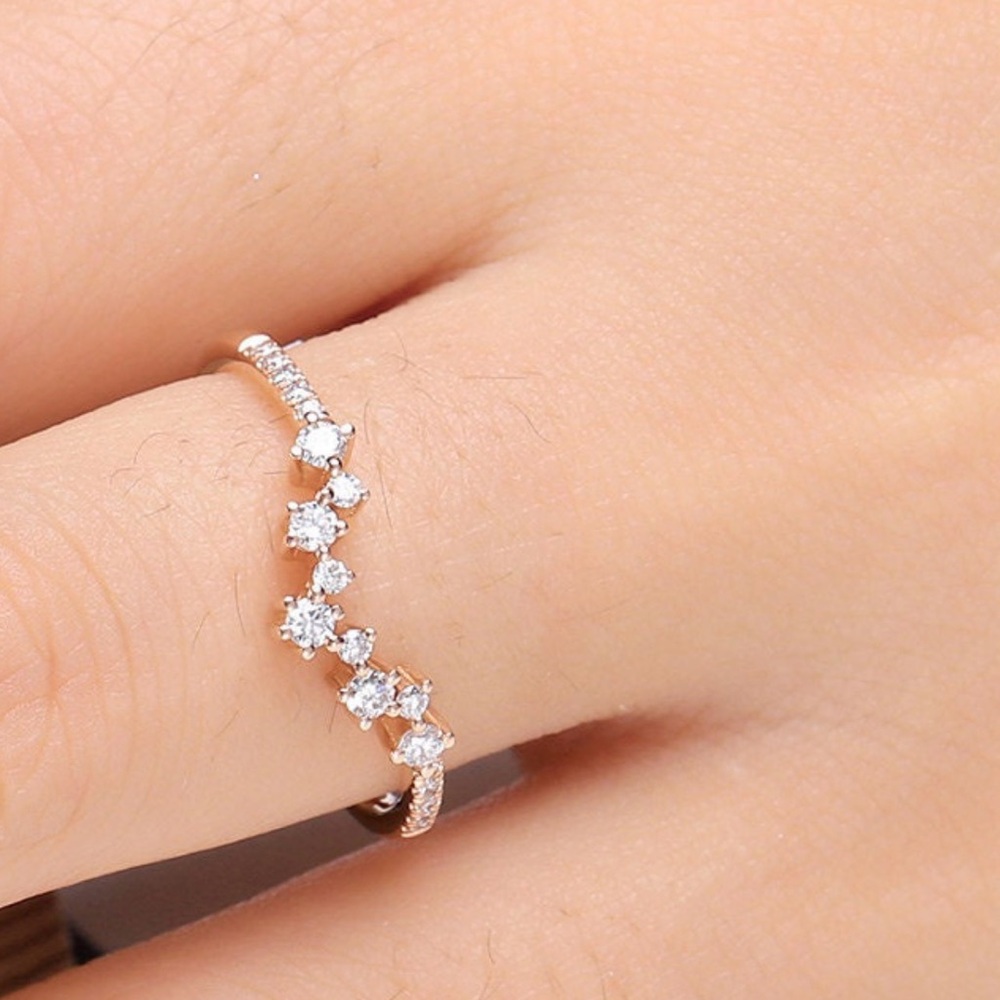 Solid 14k Gold Moissanite Band